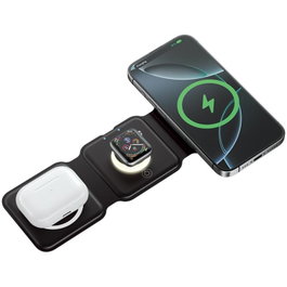 BASE DE CARGA INALAMBRICO 3en1 MAGSAFE NEGRO VENTION